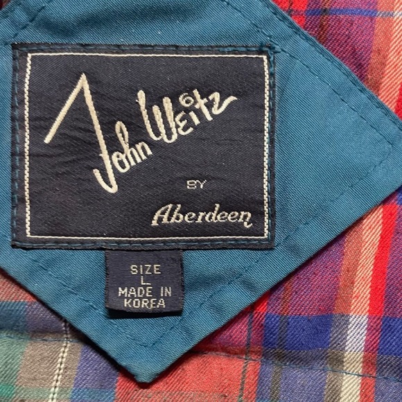 Vintage John Weitz Bomber Plaid Teal Jacket - Picture 5 of 9